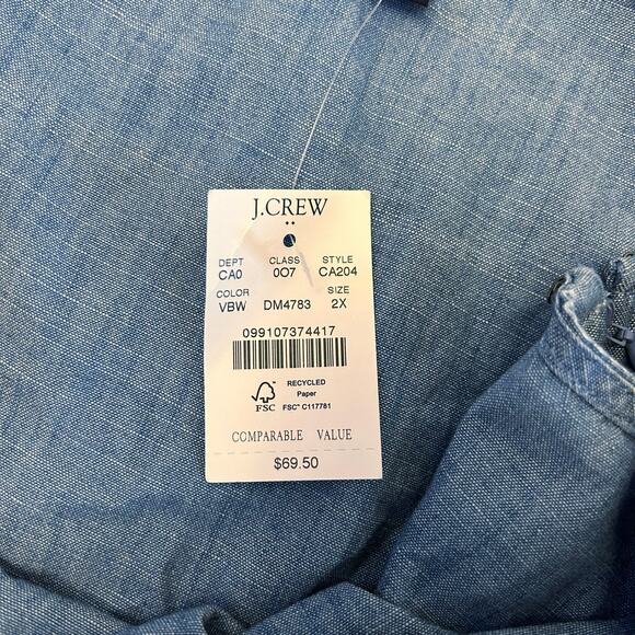 NWT J.Crew Chambray Squareneck Tank Top Size 2X - Picture 6 of 9